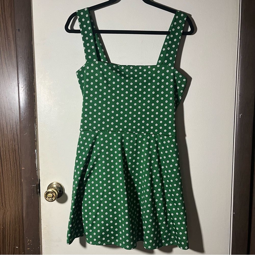 Reformation Ecomove Green Flower Print Mini Dress